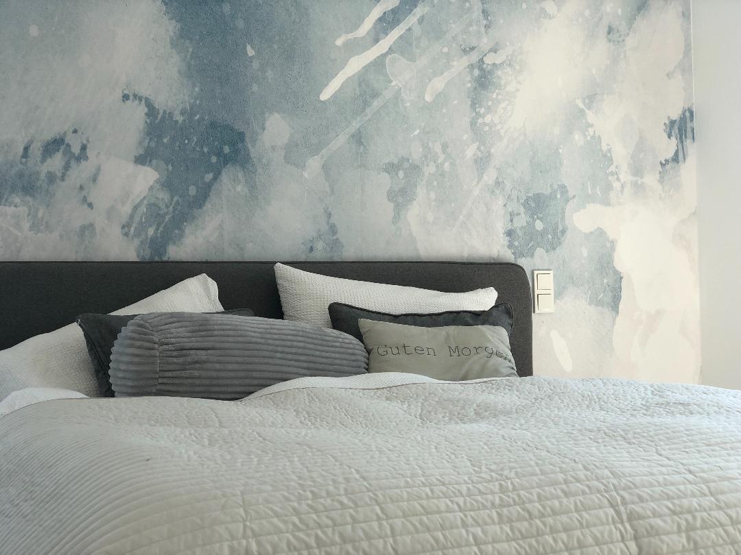 Im siebten Himmel... Unser Schlafzimmer mit Aquarelltapete